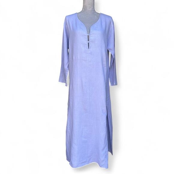 SOFT SURROUNDINGS 100% Linen Long Sleeve Tunic Dress Size Small Lavender - Picture 1 of 6